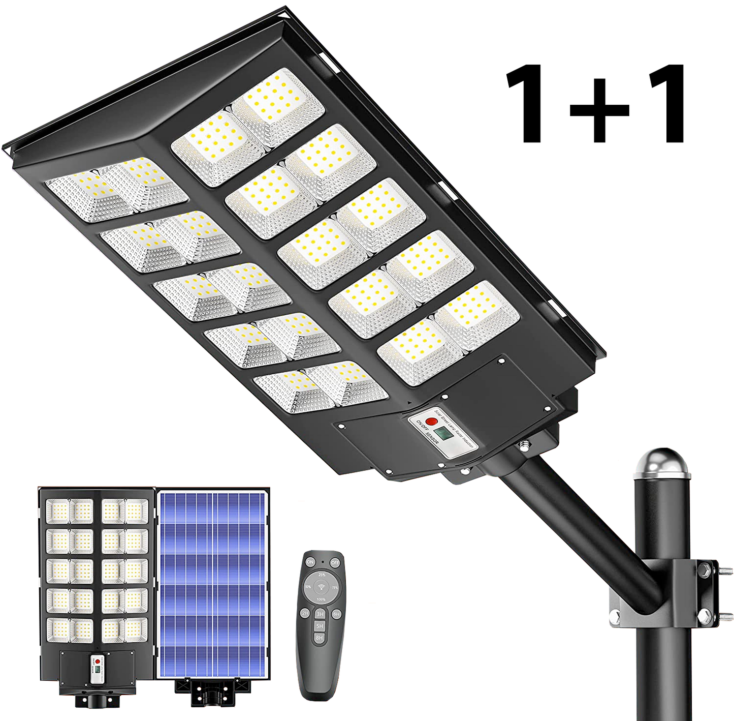 1+1 Utcai LED Napelemes Lámpa 1500W