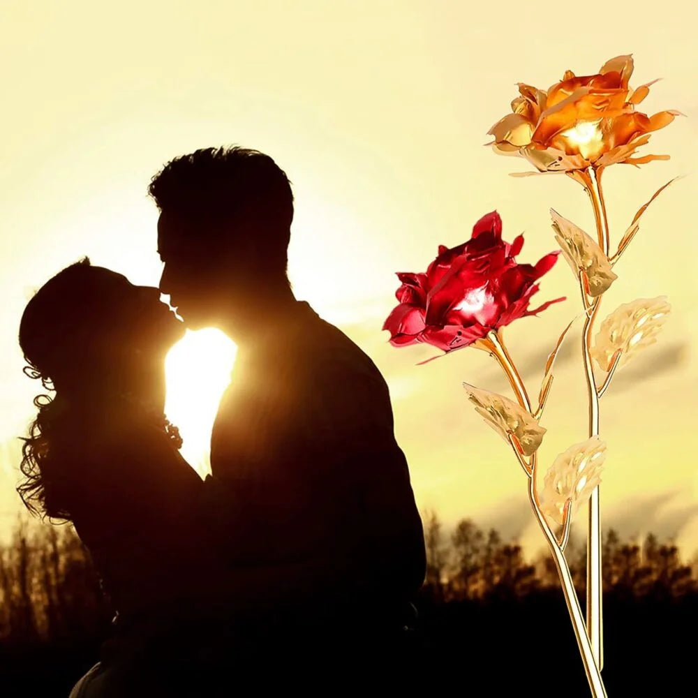 A tökéletes Valentin-napi ajándék – 24K arany vörös rózsa, amely örökké tart